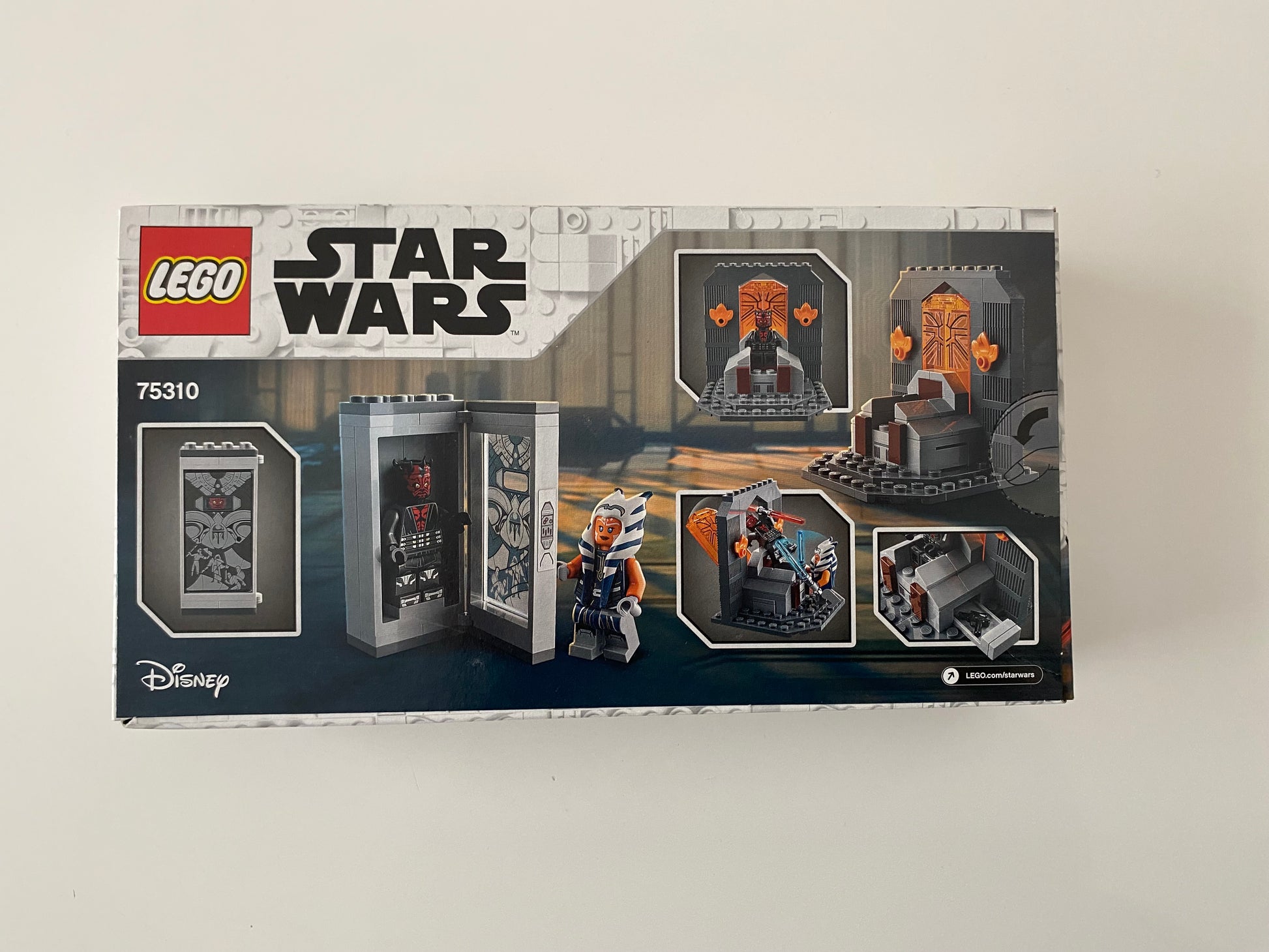 LEGO Star Wars Duell auf Mandalore (75310) Set mit Minifiguren von Ahsoka Tano und Darth Maul. Detailreiche Mandalorianische Szene mit Hindernissen und Verzierungen. 147 Teile für spannende Nachbildungen aus der Saga.