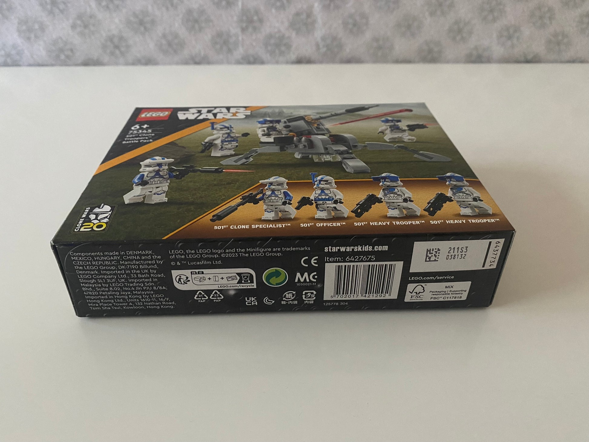 LEGO Star Wars 501st Clone Troopers Battle Pack (75345) Set mit vier 501st Clone Troopers Minifiguren und baubarer Geschützstellung. 285 Teile für spannende Nachbildungen aus der Saga.